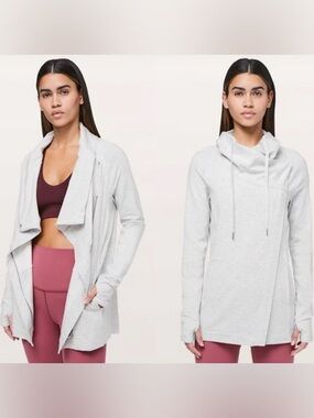 🩶 Lululemon Coast Asymmetrical Wrap Jacket Size 4 Athleisure 🤍
